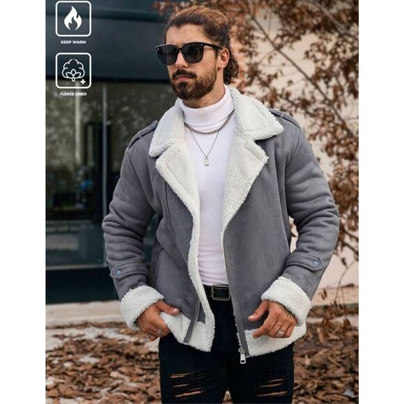 Faux Collar Fur Coat